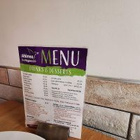 menu at Ahimsa The Vegan Cafe in North West London
