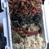 Quinoa spinach okra and lomein   at Nanni Juice Bar in Brooklyn