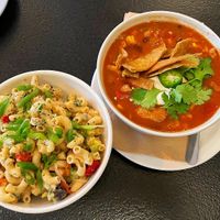 Soup and Mac salad  at Woodhouse in Columbus