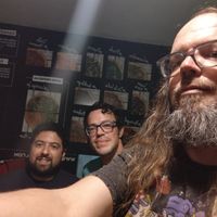 Me and two person from the staff. at Pizza Vegana - San Telmo  in Buenos Aires