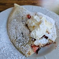 Strawberry vegan crepe at Nesmon Cafe in Sherman Oaks