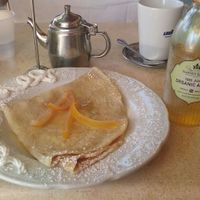 Vegan crepe suzette at Nesmon Cafe in Sherman Oaks