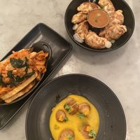 Postickers, mushroom ‘scallops’ and Quebec kimchi fries  at LOV - McGill in Montreal