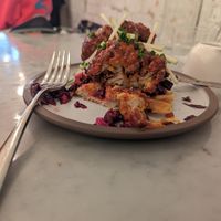 Chicken and waffle (brunch) at LOV - McGill in Montreal