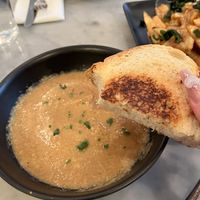 mushroom soup and yummy bread  at LOV - McGill in Montreal