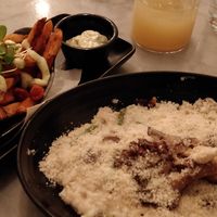 Mushroom risotto, truffle fries and ginger lemonade at LOV - McGill in Montreal