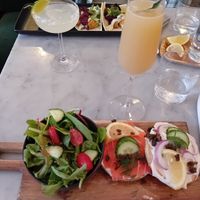 Salmon bagel with salad at LOV - McGill in Montreal