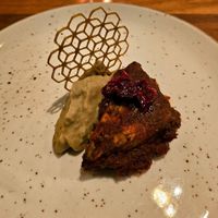 Split Pea & Pumpkin Seed Tempeh, Tomato, Eggplant at Avelo in Toronto