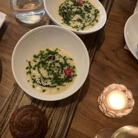 First Course. The roll was amazing! at Avelo in Toronto