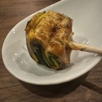 Zucchini, wild garlic, rye  at Avelo in Toronto