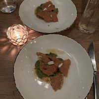 Fiddlehead ferns with tapioca crisps  at Avelo in Toronto