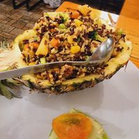 Pineapple fried rice at Vegan Heaven in Chiang Mai