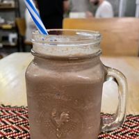Chocolate and peanut butter smoothie, 75 baht  at Vegan Heaven in Chiang Mai