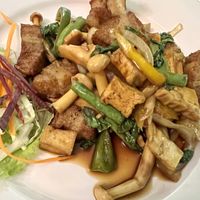 Thai basil stir fry   at Vegan Heaven in Chiang Mai