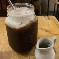 Coconut milk iced latte  at Vegan Heaven in Chiang Mai