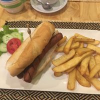 hot dog at Vegan Heaven in Chiang Mai