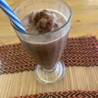 Chocolate ‘milk shake'  at Vegan Heaven in Chiang Mai