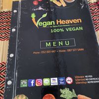 Menu cover  at Vegan Heaven in Chiang Mai