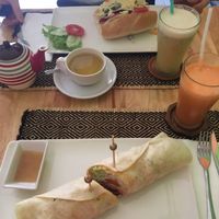 Wrap and Egg for Breakfast at Vegan Heaven in Chiang Mai
