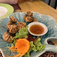 Money bag appetizer   at Vegan Heaven in Chiang Mai