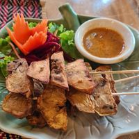Mushroom skewers at Vegan Heaven in Chiang Mai