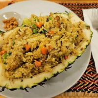 Pineapple fried rice at Vegan Heaven in Chiang Mai