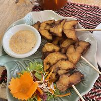 Mushroom satay  at Vegan Heaven in Chiang Mai