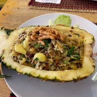 Pineapple fried rice   at Vegan Heaven in Chiang Mai
