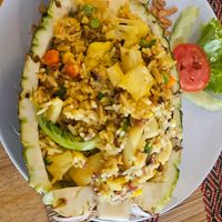 Pineapple fried rice at Vegan Heaven in Chiang Mai