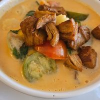 Red curry (mock duck) at Vegan Heaven in Chiang Mai