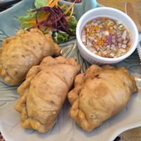 Samosas at Vegan Heaven in Chiang Mai