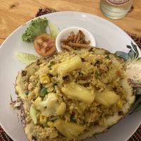 Pineapple fried ricee  at Vegan Heaven in Chiang Mai