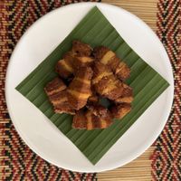 Crispy vegan “pork”, interesting 😃  at Vegan Heaven in Chiang Mai