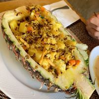 Pineapple fried rice at Vegan Heaven in Chiang Mai