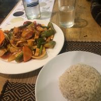 Sweet & Sour with Brown Jasmine Rice at Vegan Heaven in Chiang Mai