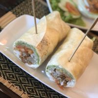 Crispy ‘chicken’ wrap at Vegan Heaven in Chiang Mai