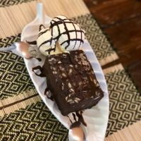 This was by far the best brownie ever!!! Couldn’t even finish it we were so full. at Vegan Heaven in Chiang Mai