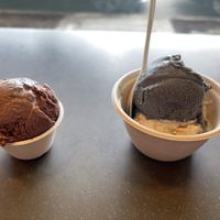 Chocolate Tahini Supercookie on left, California Cabin on bottom right, Salty Caramel Ash on top right  at Frankie & Jo's - Capitol Hill in Seattle
