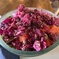 Smoothie bowl with pink granola  at Sayuri Healing Food in Ubud