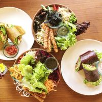 Salad wols, breakfast wrap and sun wrap. at Sayuri Healing Food in Ubud