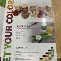 Juices- served in glass bottles!  Not plastic! at Juice 2 U in Pompano Beach