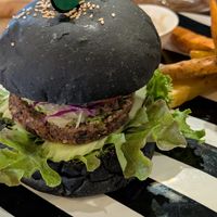 Sweet potato black beans burger at Happy Veggie in Koh Lanta