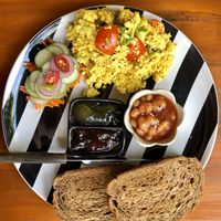 Vegan Egg and Toast at Happy Veggie in Koh Lanta