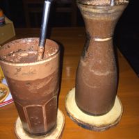 Choc Frappe and Choc, peanut butter, cinnamon, date, ginger smoothie (AMAZING!)  at Happy Veggie in Koh Lanta