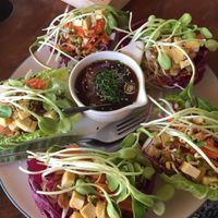 Raw Thai tacos at Happy Veggie in Koh Lanta