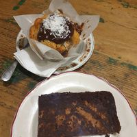 Banana choc chip muffin $5.00 and Black bean brownies $3.50 at Green Refectory in Brunswick