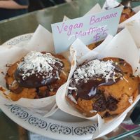 Banana choc chip muffin $5.00: moist and soft at Green Refectory in Brunswick