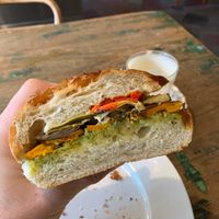 Vegan focaccia yum!  at Green Refectory in Brunswick