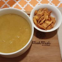 Yellow lentil soup at Mish Mish in Alicante