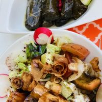 Fatoush and vine leaves   at Mish Mish in Alicante